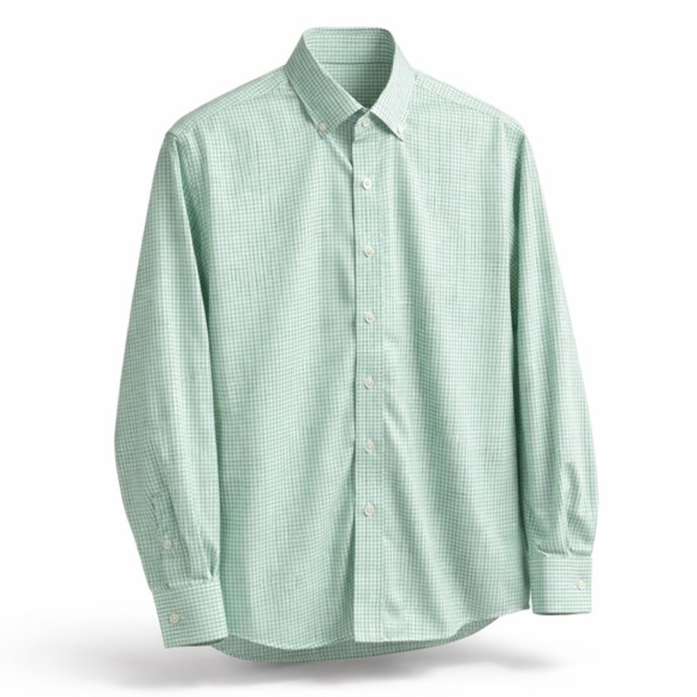 MICHAEL Michael Kors Pastel Mint Plaid Check Non-Iron Button Down Shirt Neck 17